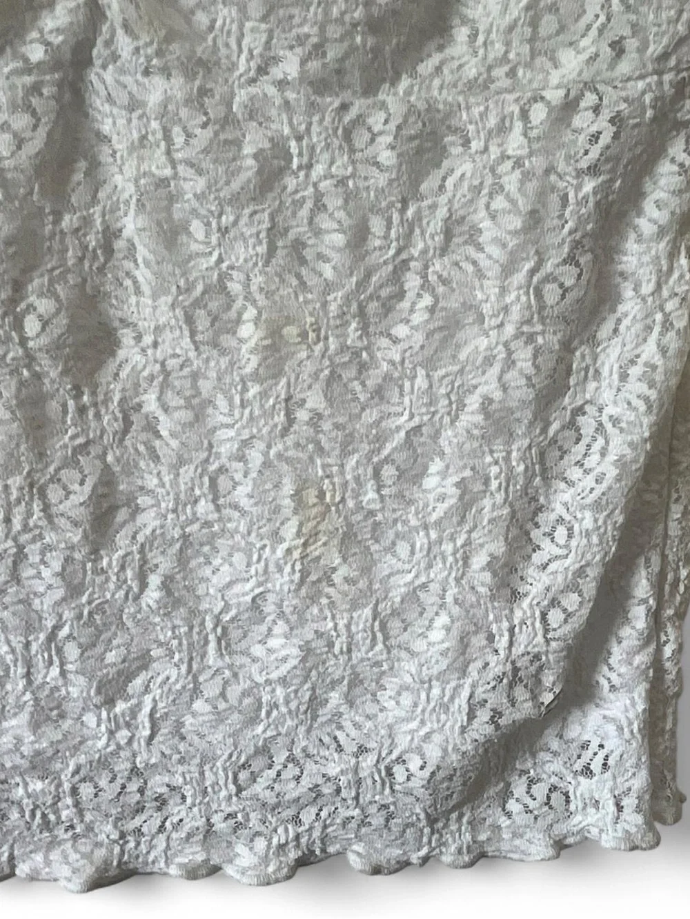 Girls XL 16/18 Justice Short Sleeve Layered White Lace Blouse Cinched Empire Hem